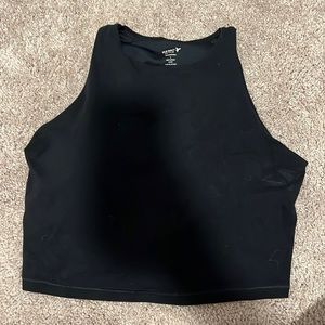Black cropped athletic tank top